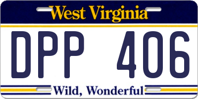 WV license plate DPP406