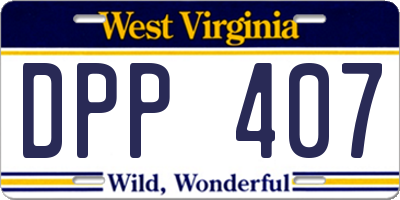 WV license plate DPP407