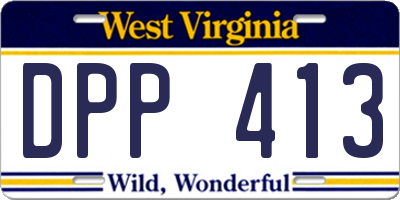 WV license plate DPP413