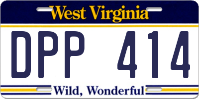 WV license plate DPP414
