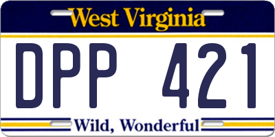 WV license plate DPP421