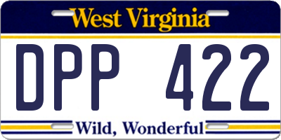 WV license plate DPP422