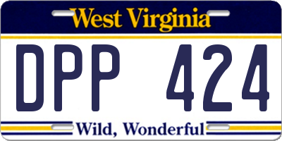 WV license plate DPP424