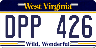 WV license plate DPP426