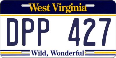 WV license plate DPP427