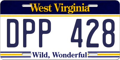 WV license plate DPP428