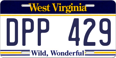 WV license plate DPP429