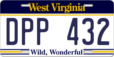 WV license plate DPP432