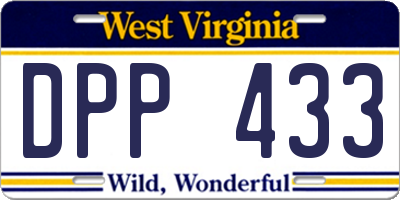 WV license plate DPP433