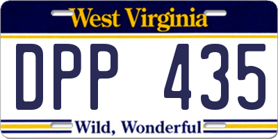 WV license plate DPP435