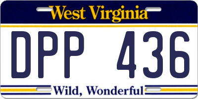 WV license plate DPP436