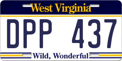 WV license plate DPP437