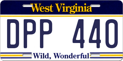 WV license plate DPP440