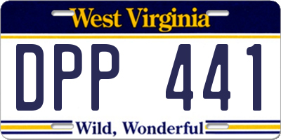 WV license plate DPP441