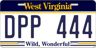WV license plate DPP444