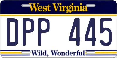 WV license plate DPP445