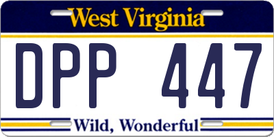 WV license plate DPP447