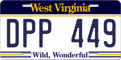 WV license plate DPP449