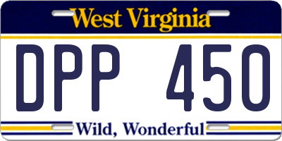 WV license plate DPP450