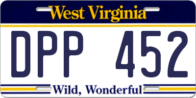 WV license plate DPP452