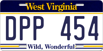 WV license plate DPP454