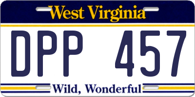 WV license plate DPP457
