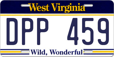 WV license plate DPP459