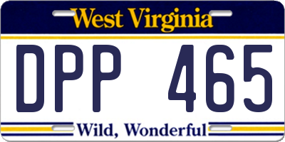 WV license plate DPP465