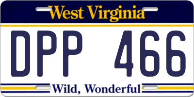 WV license plate DPP466