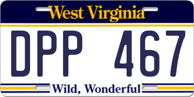 WV license plate DPP467