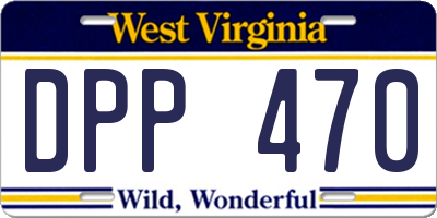 WV license plate DPP470