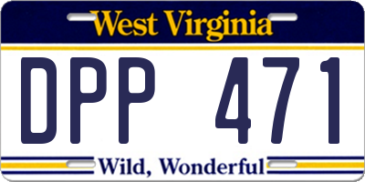 WV license plate DPP471