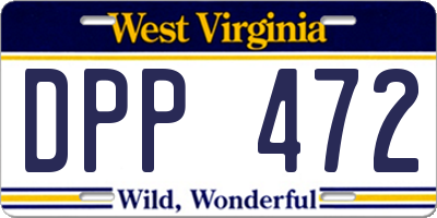 WV license plate DPP472