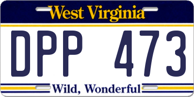 WV license plate DPP473