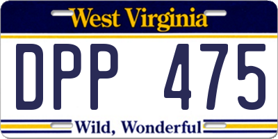WV license plate DPP475