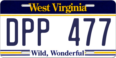 WV license plate DPP477