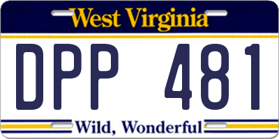 WV license plate DPP481