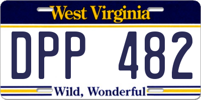 WV license plate DPP482