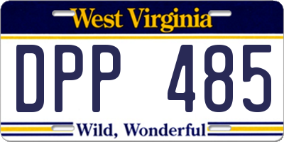WV license plate DPP485