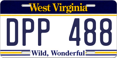 WV license plate DPP488