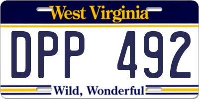 WV license plate DPP492