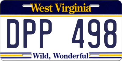 WV license plate DPP498