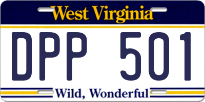 WV license plate DPP501