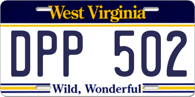 WV license plate DPP502