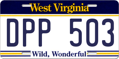 WV license plate DPP503