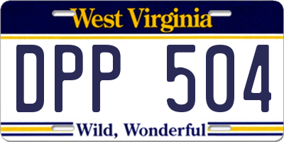 WV license plate DPP504