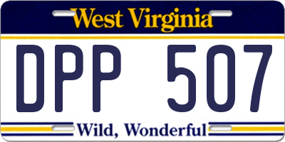 WV license plate DPP507