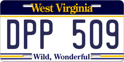 WV license plate DPP509