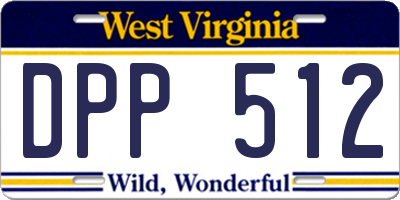 WV license plate DPP512