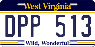 WV license plate DPP513